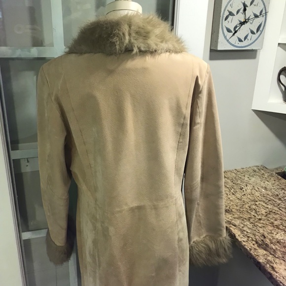 Wilsons Leather Maxima Penny Lane leather faux fur boho Y2K LONG Coat - Picture 4 of 16